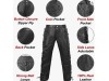 Men's Thick Cowhide Genuine Leather Full Grain Motorcycle Side Laces Leather Pants 