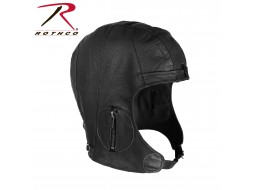 ROTHCO LEATHER PILOT HELMET - BLACK    