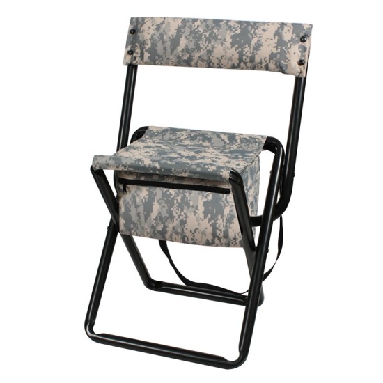 ROTHCO DELUXE STOOL W/BACK & POUCH - ACU DIGITAL