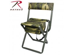 ROTHCO DELUXE STOOL W/BACK & POUCH - WOODLAND   