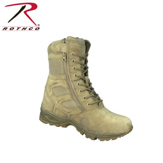 ROTHCO FORCED ENTRY DESERT TAN SIDE ZIP BOOT/ 8''