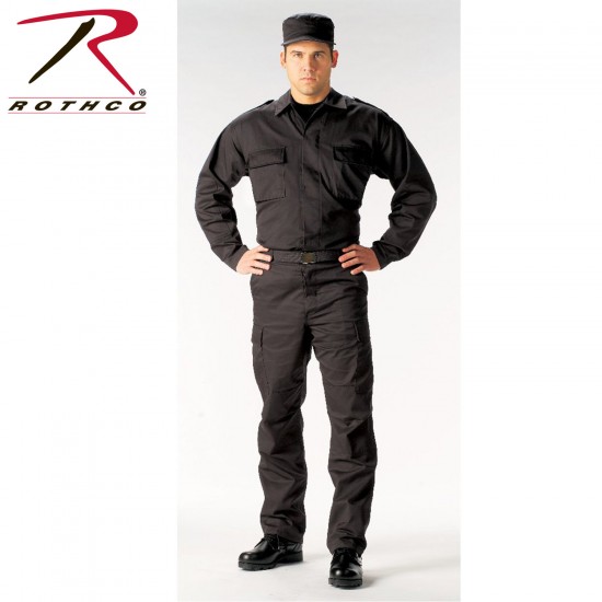 ROTHCO 2 POCKET BDU SHIRT - BLACK 
