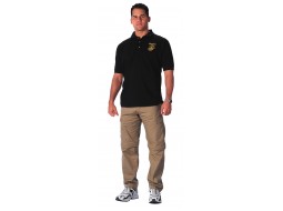 ROTHCO MILITARY EMBROIDERED GOLF SHIRT-BLACK   