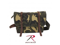 ROTHCO CAMO CANVAS EXPLORER SHLDER BAG/LEATHER