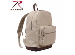 CANVAS TEARDROP PACK - KHAKI W/LEATHER ACCENT   