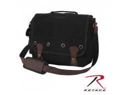 CANVAS TRAILBLAZER LAPTOP BAG - BLACK / LEATHER 