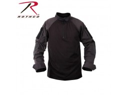 ROTHCO 1/4 ZIP COMBAT SHIRT - BLACK    